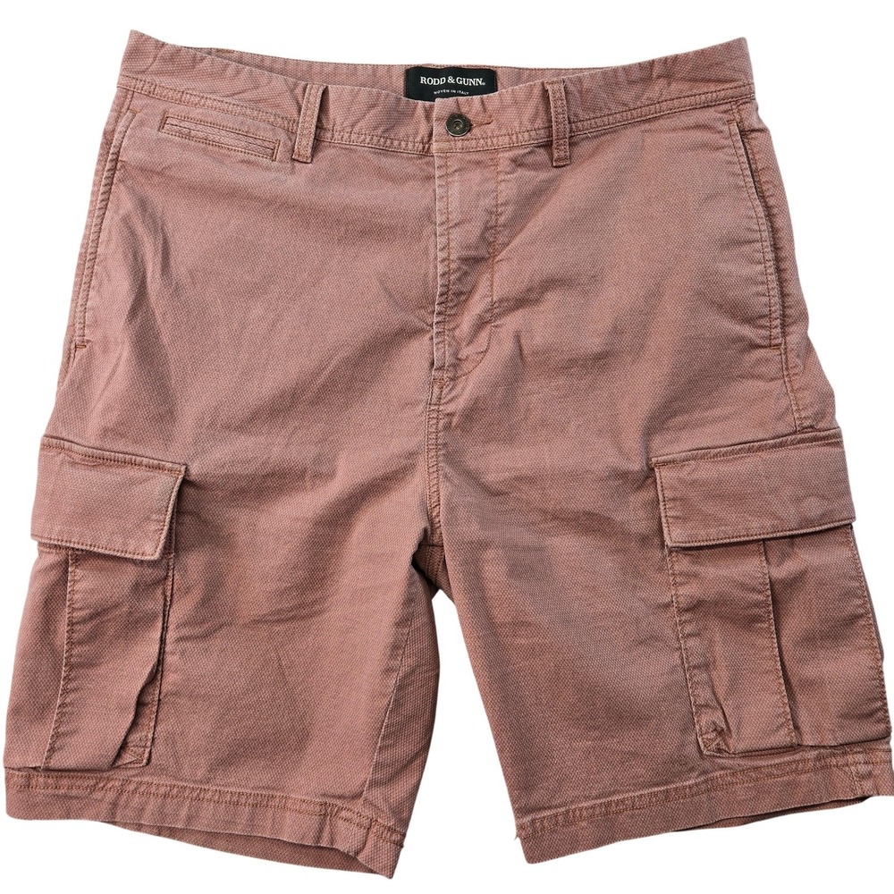 Rodd & Gunn Shorts Mens 33 Pink Cargo Cotton Spandex Canvas Relaxed Fit 11in